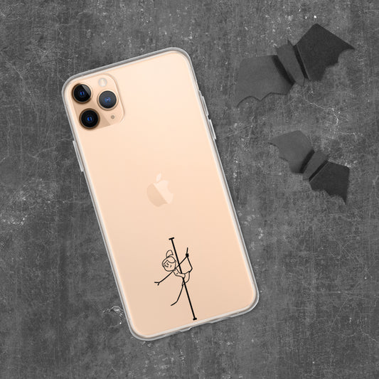 Sleek clear iPhone case featuring a pole dance design, offering lightweight protection while showcasing your phone’s original look.