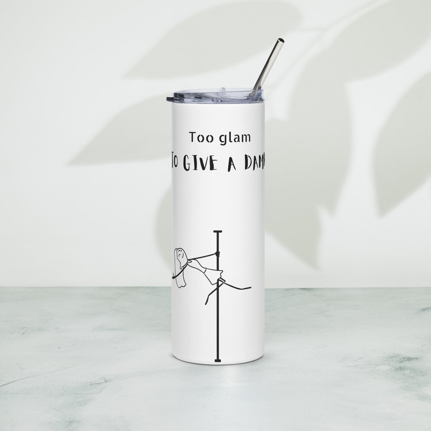 Pole dance themed stainless steel tumbler, insulated for long-lasting temperature control.