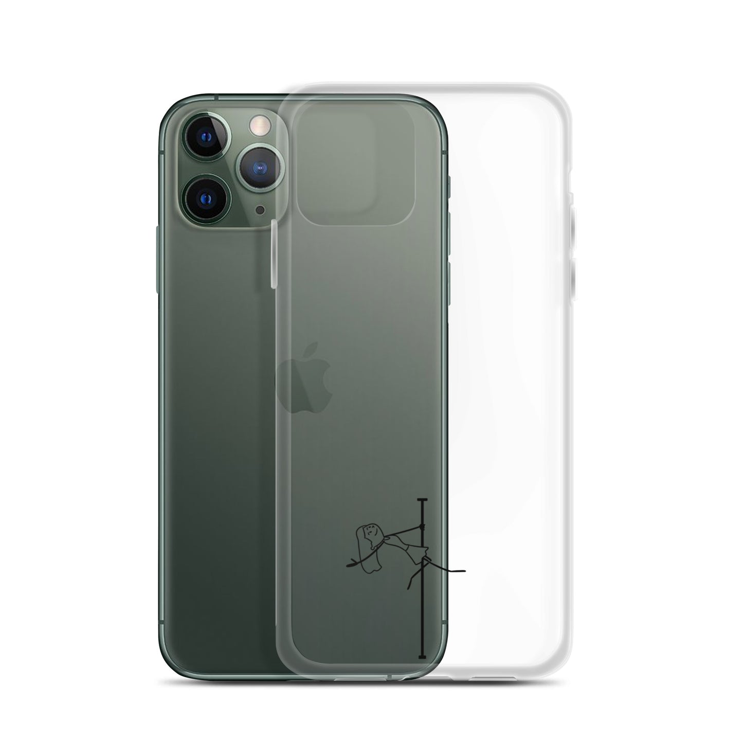 Lightweight clear iPhone case with a vibrant pole dance design, offering stylish protection while showcasing your love for pole dance.
