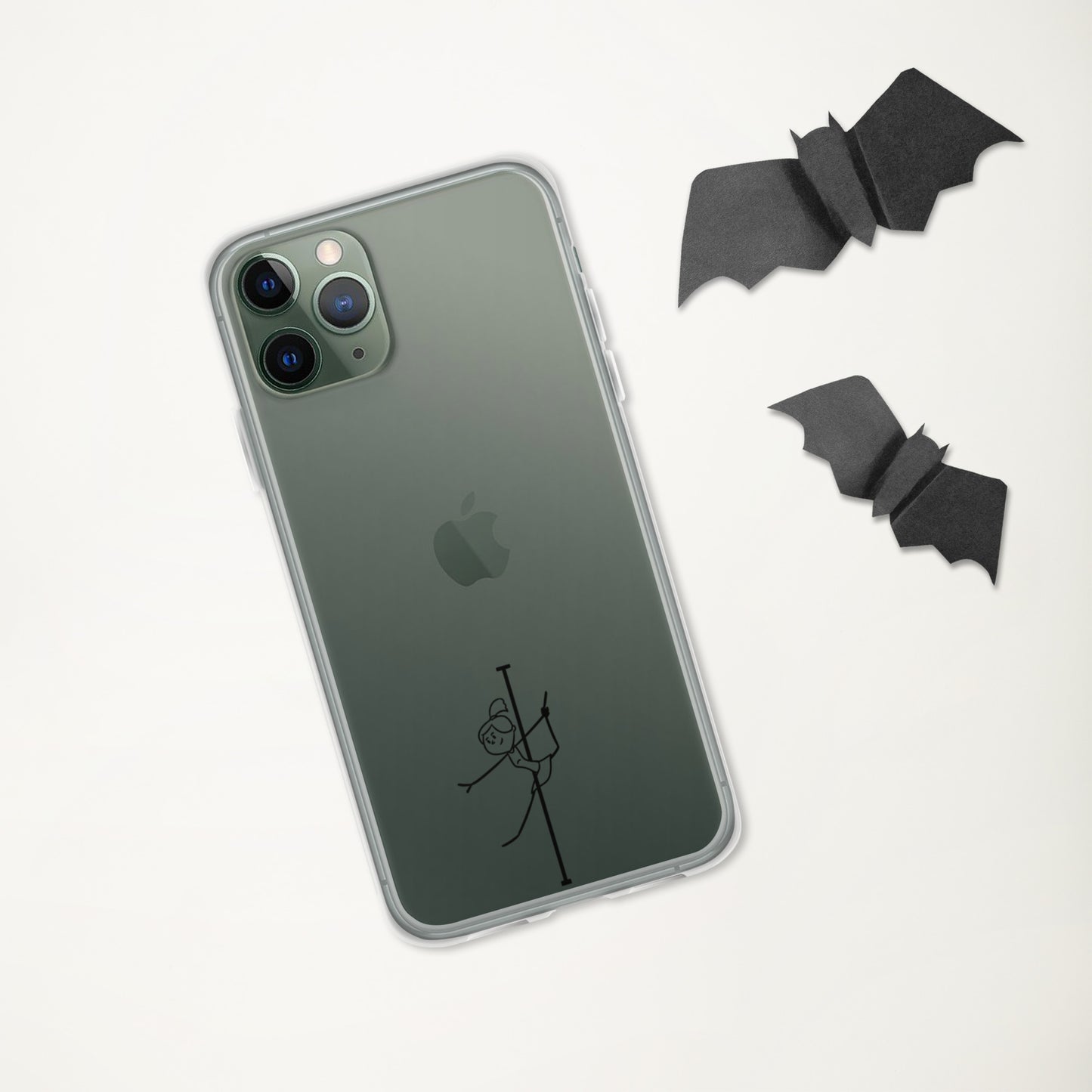 Sleek clear iPhone case featuring a pole dance design, offering lightweight protection while showcasing your phone’s original look.