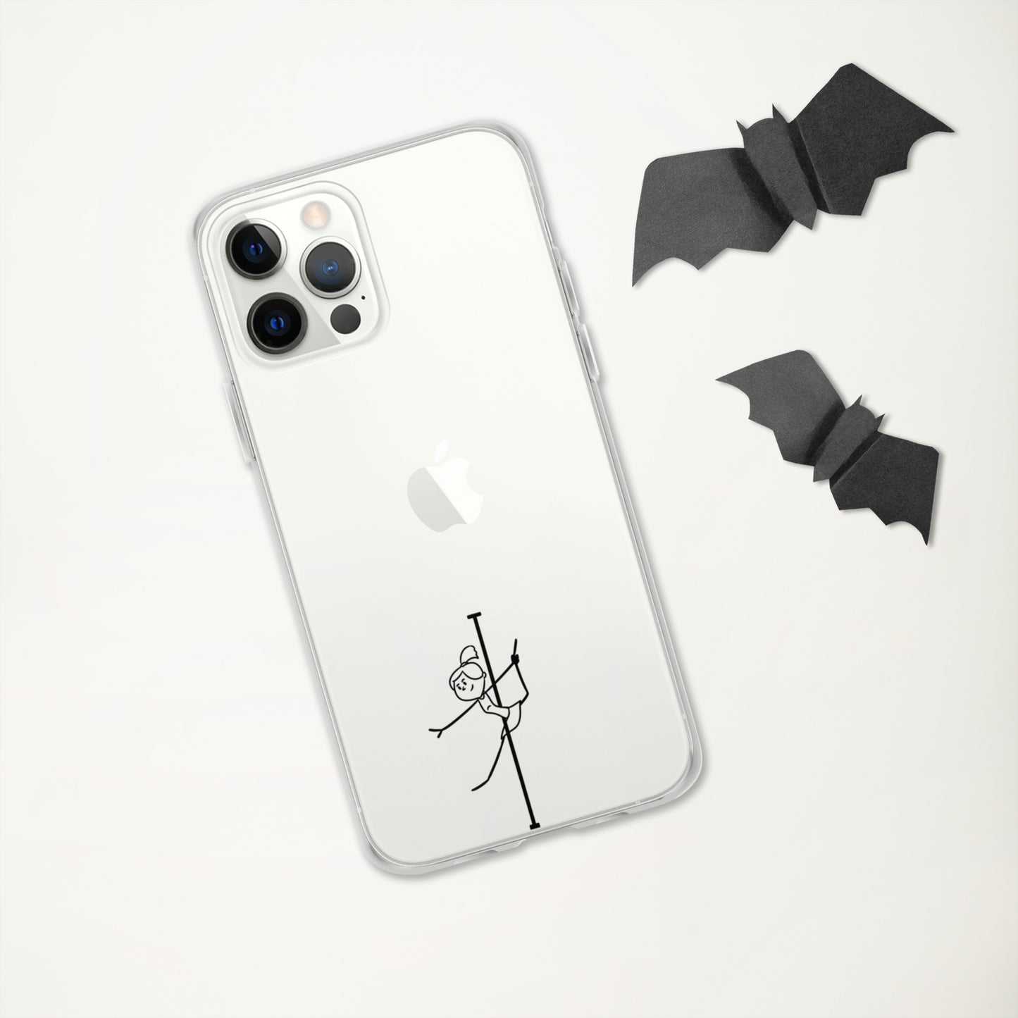 Sleek clear iPhone case featuring a pole dance design, offering lightweight protection while showcasing your phone’s original look.