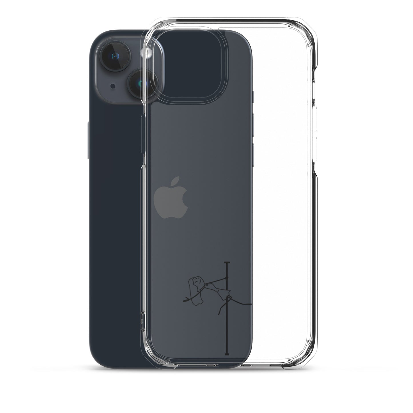 Lightweight clear iPhone case with a vibrant pole dance design, offering stylish protection while showcasing your love for pole dance.