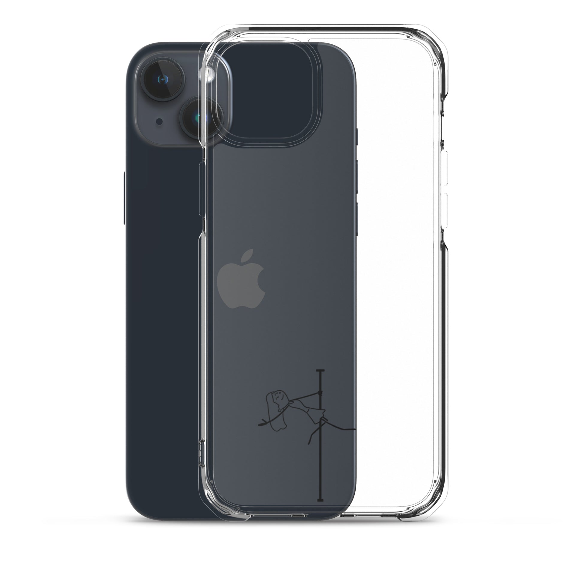 Lightweight clear iPhone case with a vibrant pole dance design, offering stylish protection while showcasing your love for pole dance.
