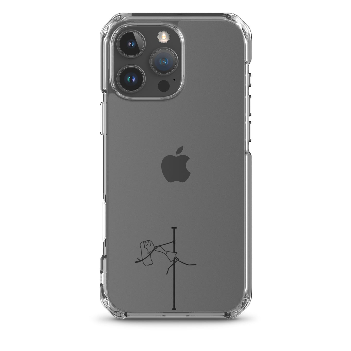 Lightweight clear iPhone case with a vibrant pole dance design, offering stylish protection while showcasing your love for pole dance.