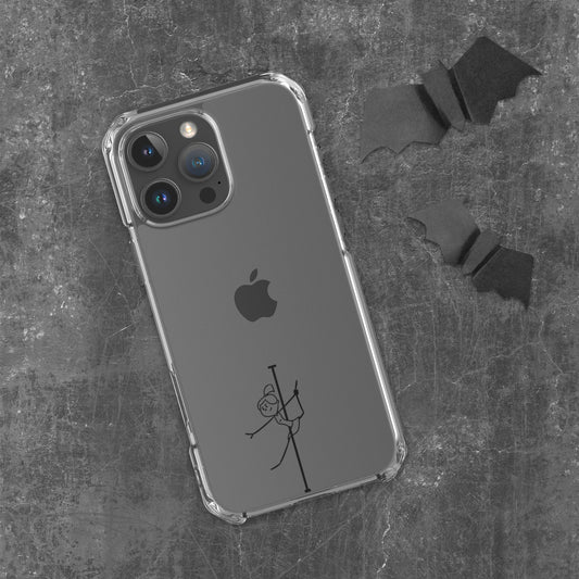 Sleek clear iPhone case featuring a pole dance design, offering lightweight protection while showcasing your phone’s original look.