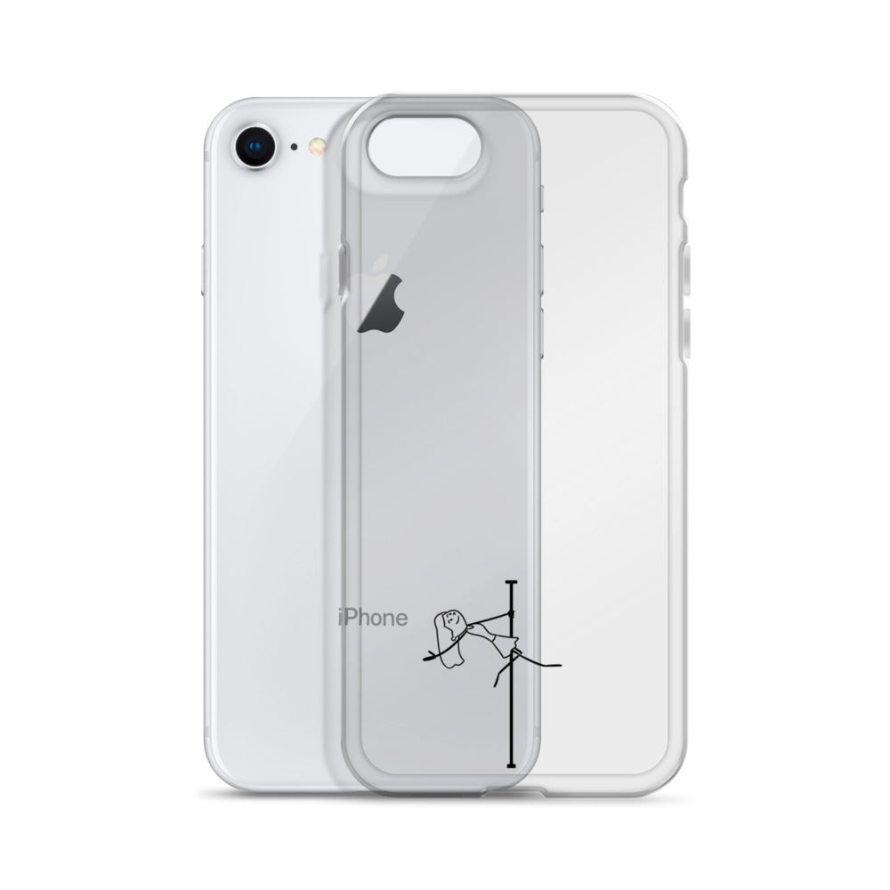 Lightweight clear iPhone case with a vibrant pole dance design, offering stylish protection while showcasing your love for pole dance.