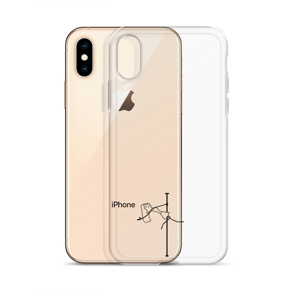 Lightweight clear iPhone case with a vibrant pole dance design, offering stylish protection while showcasing your love for pole dance.