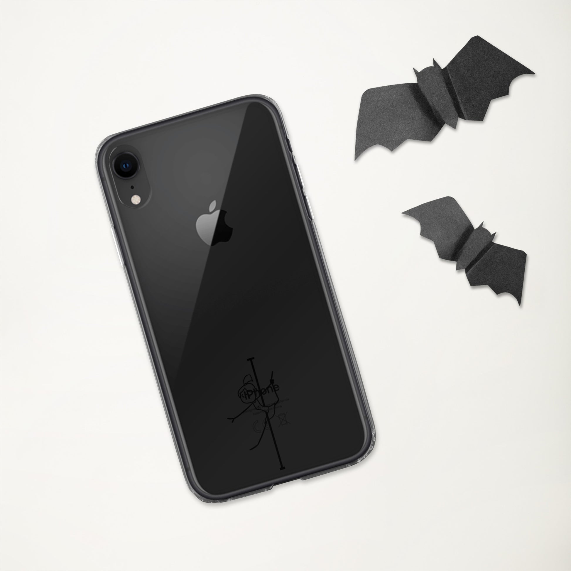 Sleek clear iPhone case featuring a pole dance design, offering lightweight protection while showcasing your phone’s original look.
