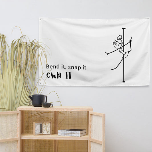 Pole dance flag with bold, empowering design for studios, events, or personal spaces.