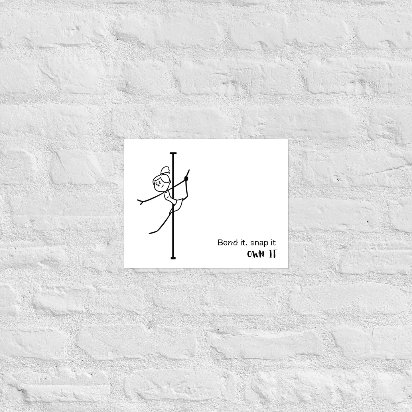 Pole dance art poster featuring bold, empowering designs for studio or home decor.