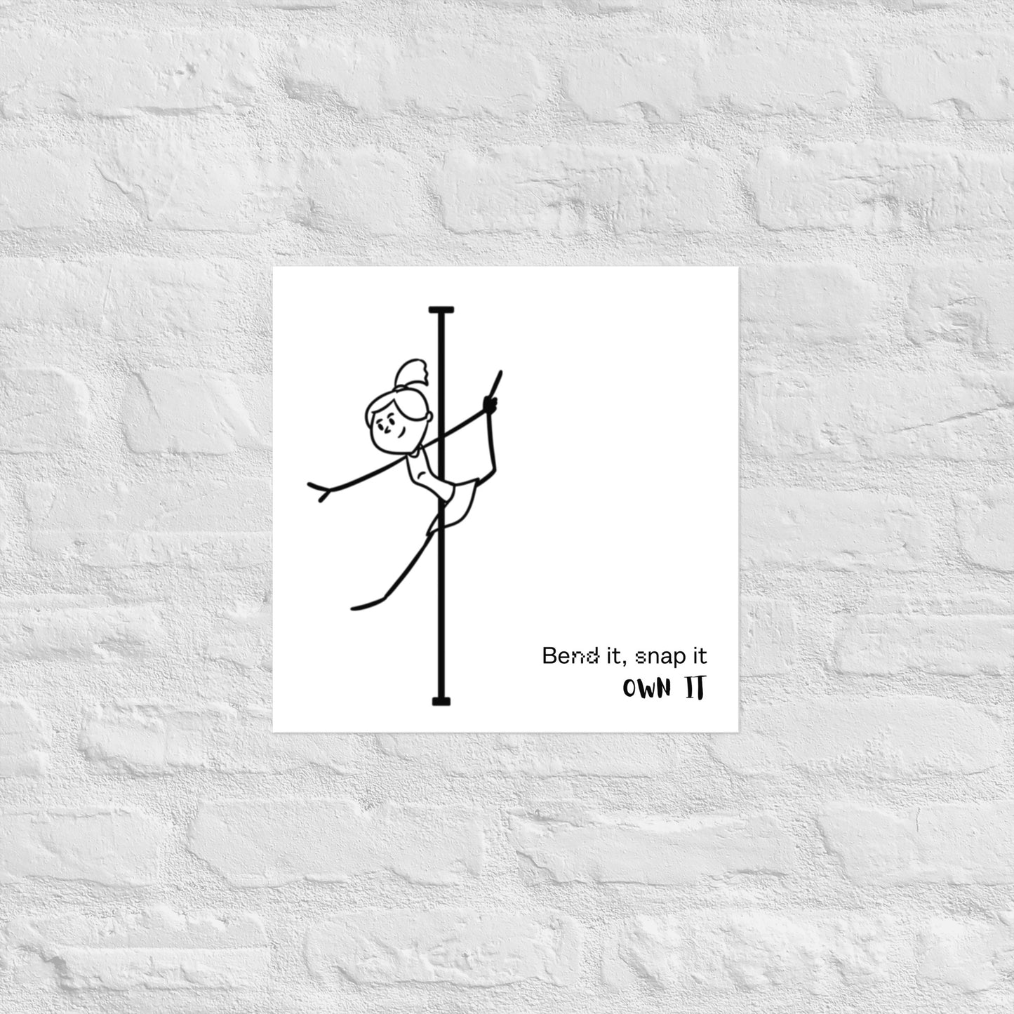 Pole dance art poster featuring bold, empowering designs for studio or home decor.