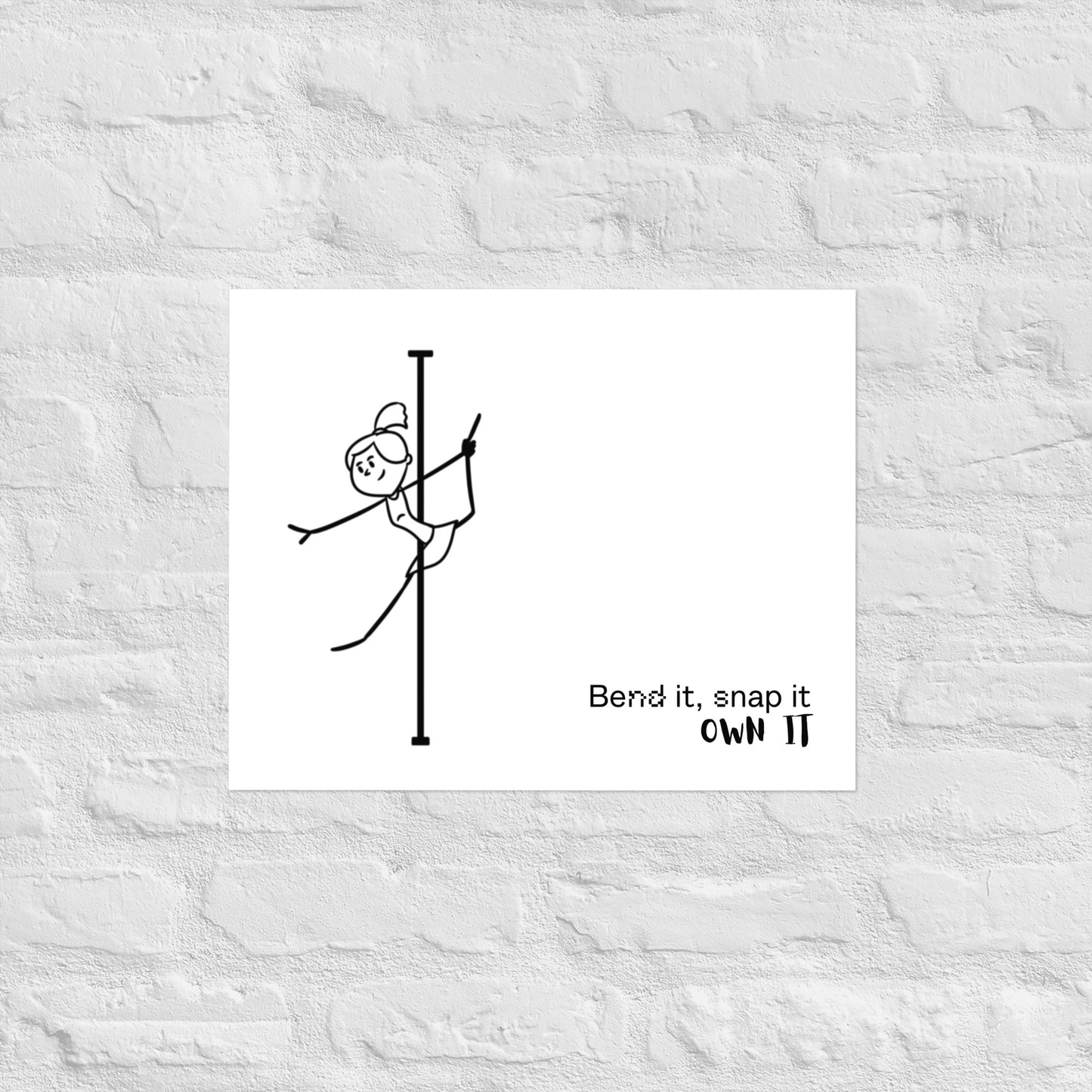 Pole dance art poster featuring bold, empowering designs for studio or home decor.