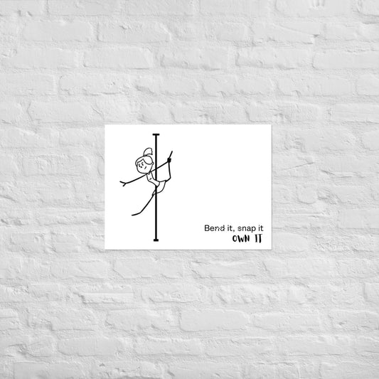 Pole dance art poster featuring bold, empowering designs for studio or home decor.