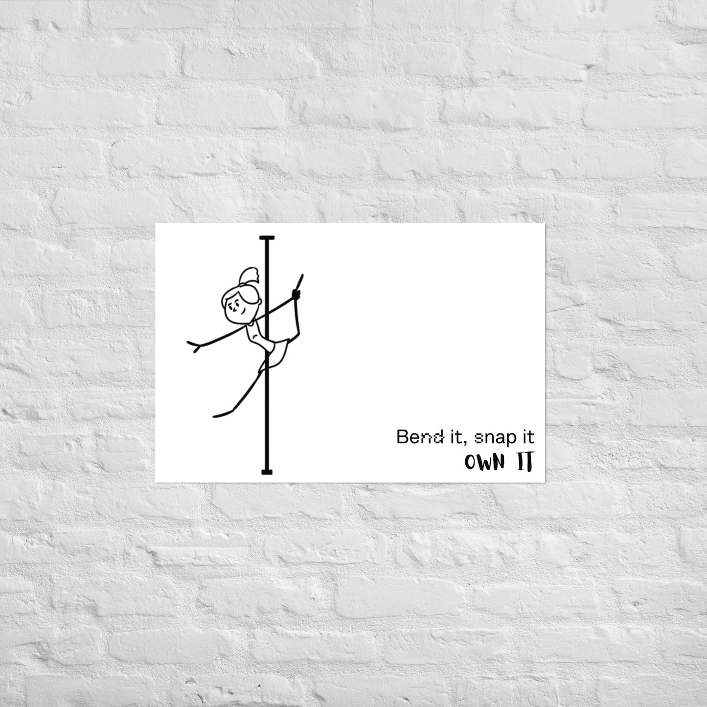 Pole dance art poster featuring bold, empowering designs for studio or home decor.