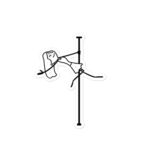 Pole dance-themed bubble-free stickers featuring, perfect for decorating laptops, water bottles, or pole dance gear.
