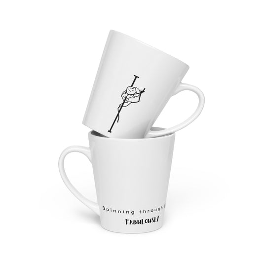 Tall pole dance latte mug featuring bold prints and a smooth, glossy finish.