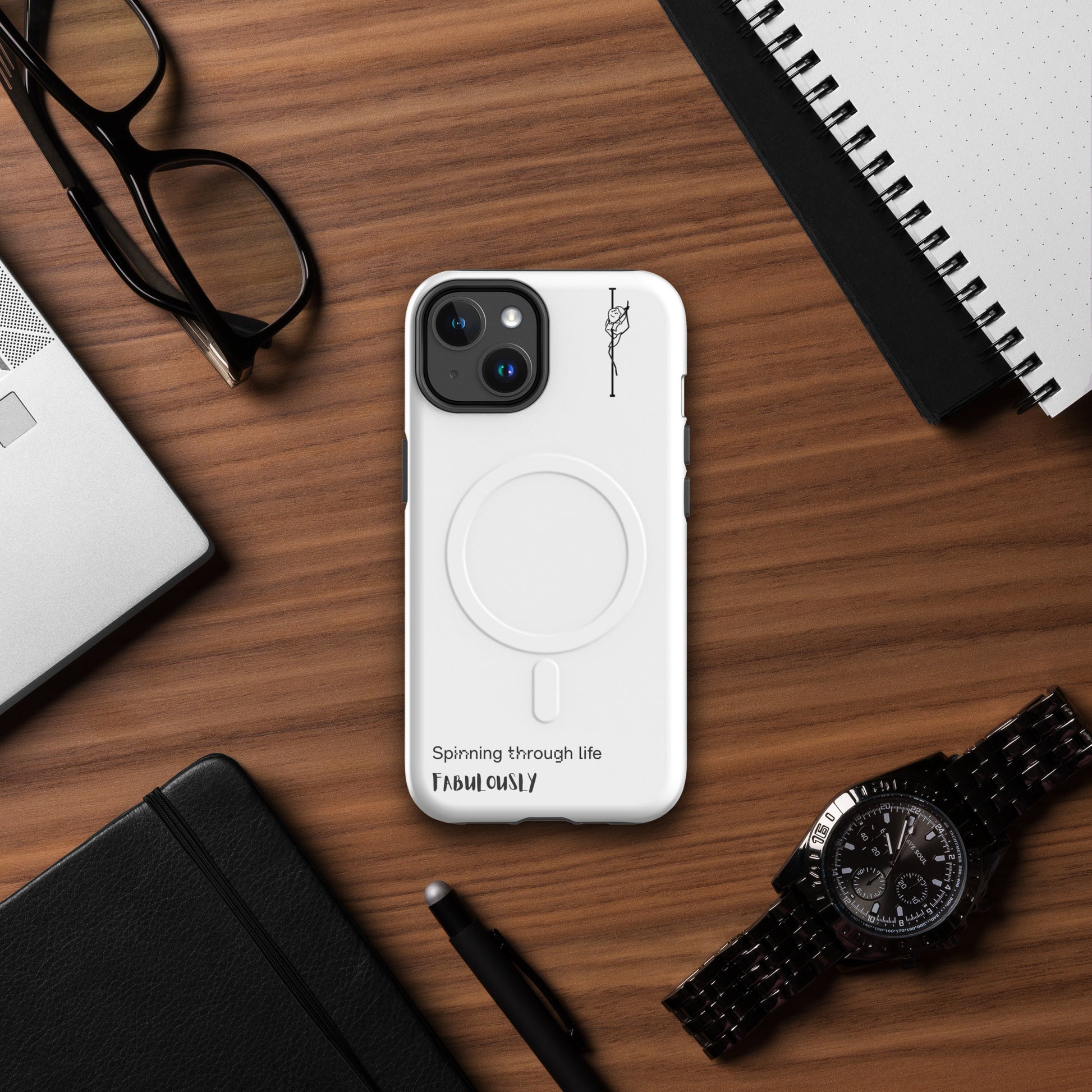 Stylish and durable iPhone tough case featuring a pole dance-inspired design, perfect for showcasing your passion while keeping your phone safe.