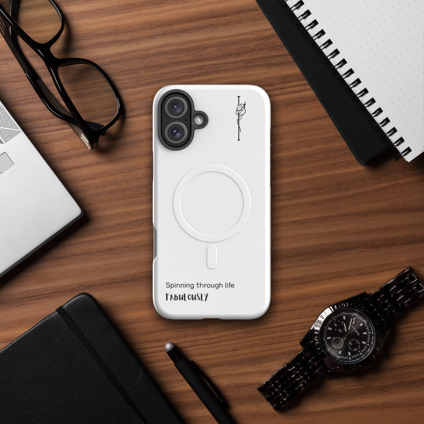 Stylish and durable iPhone tough case featuring a pole dance-inspired design, perfect for showcasing your passion while keeping your phone safe.