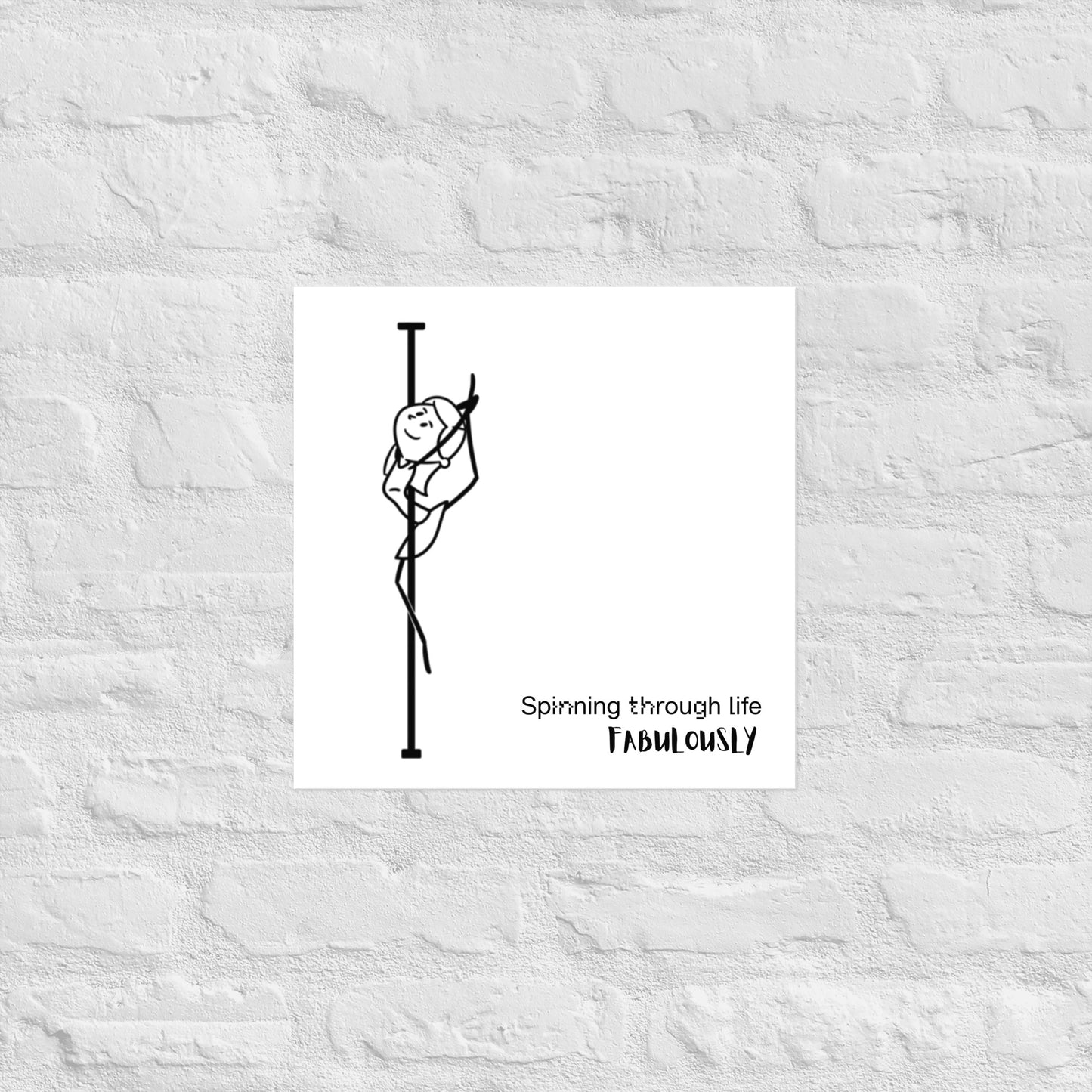 High-quality pole dance poster perfect for wall art in dance spaces, bedrooms, or studios.