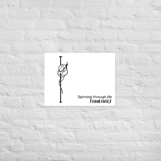 High-quality pole dance poster perfect for wall art in dance spaces, bedrooms, or studios.