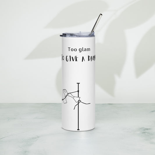 Pole dance themed stainless steel tumbler, insulated for long-lasting temperature control.