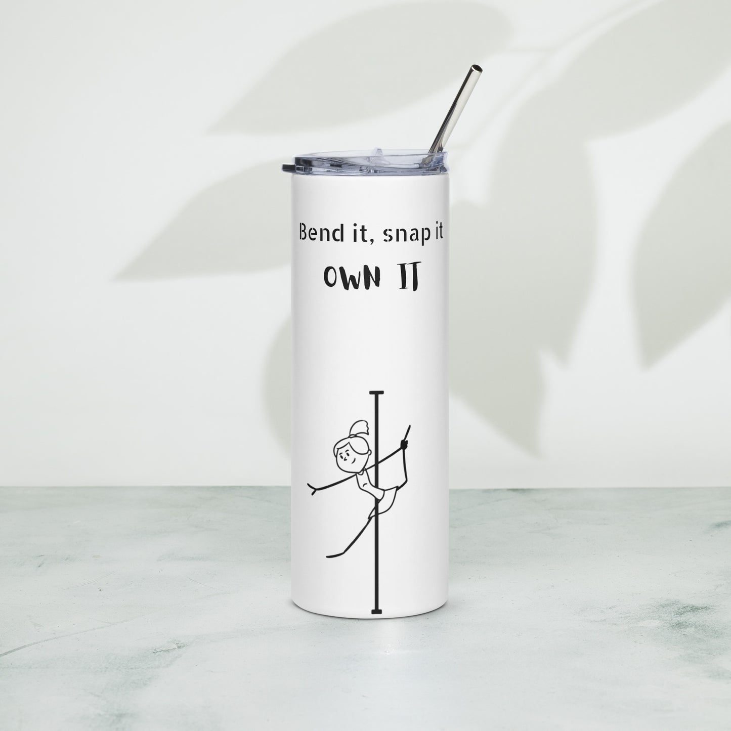Pole dance stainless steel tumbler, perfect for keeping drinks hot or cold on the go.