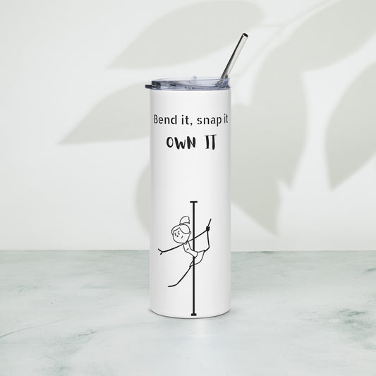 Pole dance stainless steel tumbler, perfect for keeping drinks hot or cold on the go.