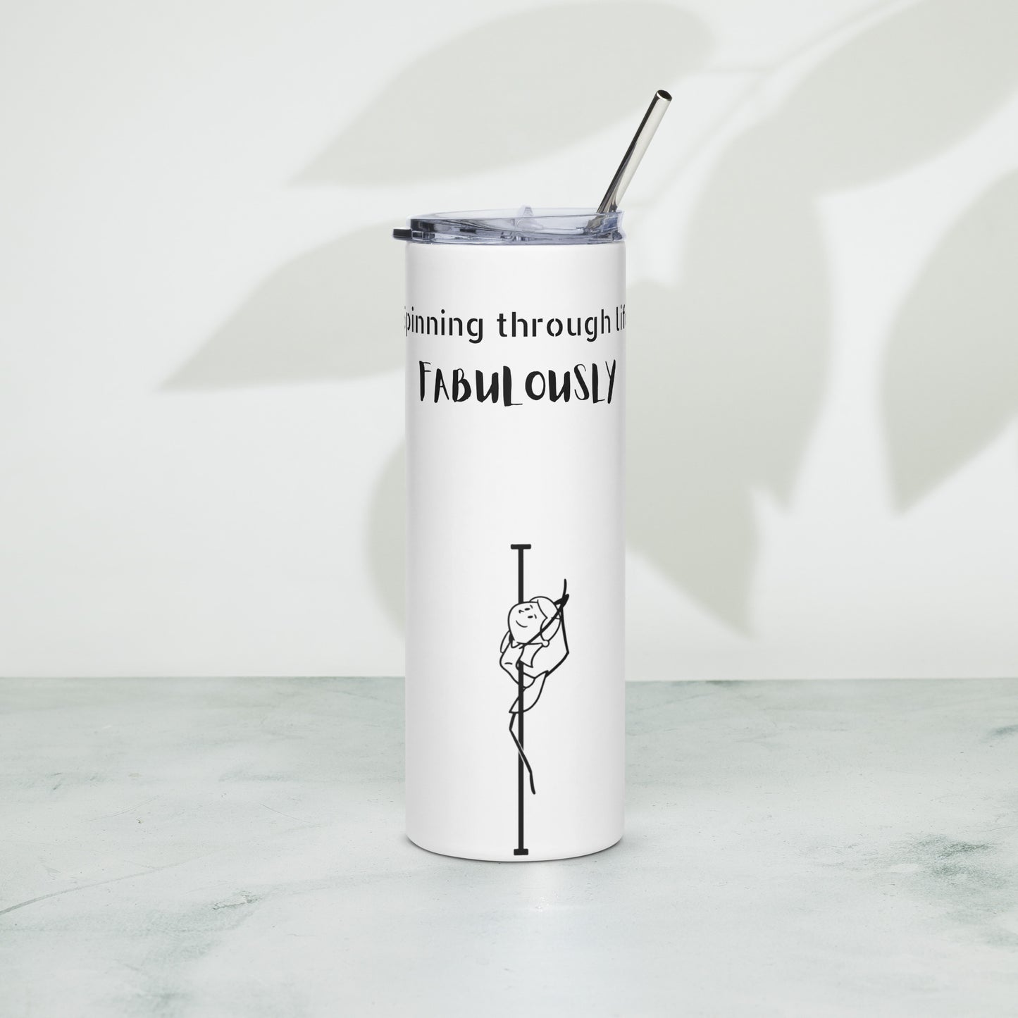 Durable stainless steel tumbler with pole dance design — ideal for studio sessions and travel.