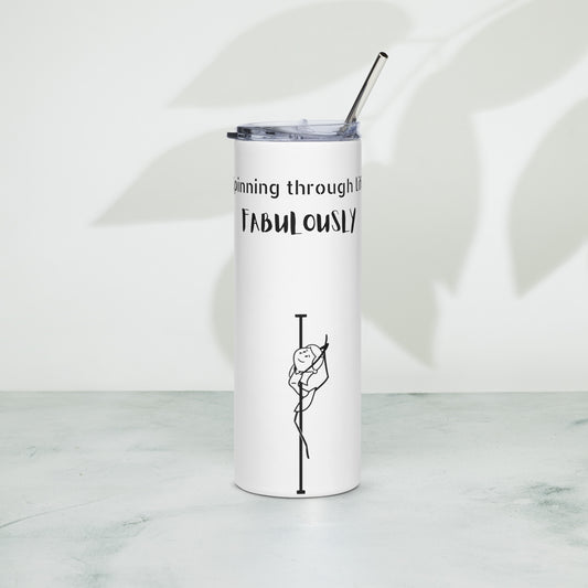 Durable stainless steel tumbler with pole dance design — ideal for studio sessions and travel.