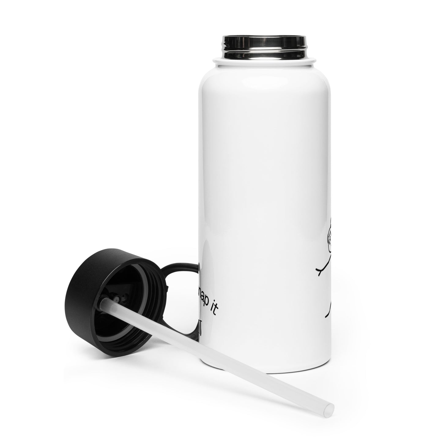 Pole dance stainless steel water bottle with straw, perfect for staying hydrated on the go.