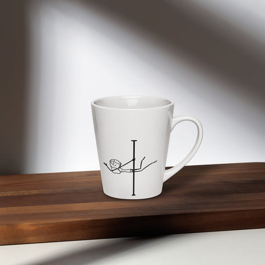 Pole dance themed latte mug, ideal for coffee, tea, or cozy studio moments.