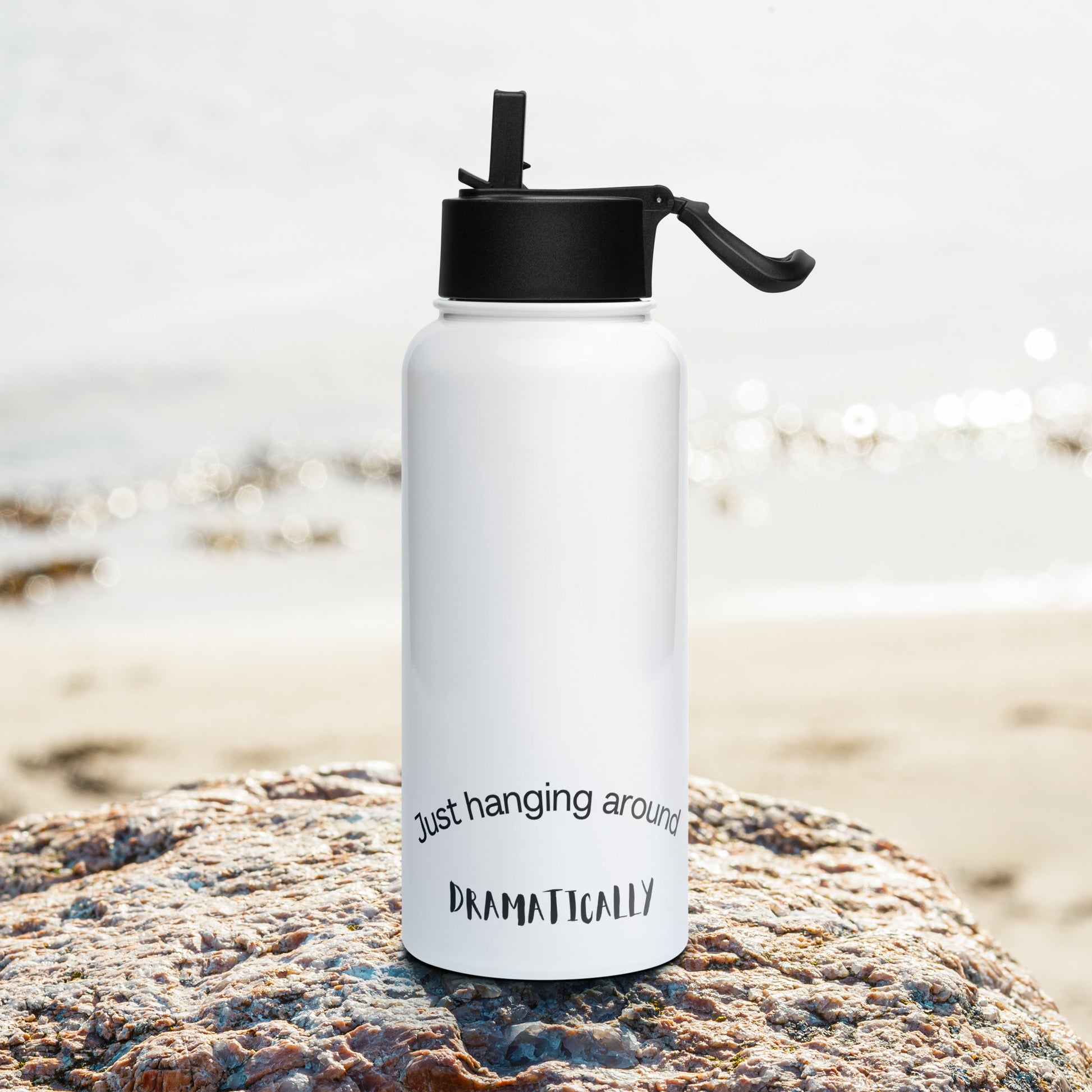 Durable pole dance water bottle with straw lid, ideal for studio sessions and workouts.