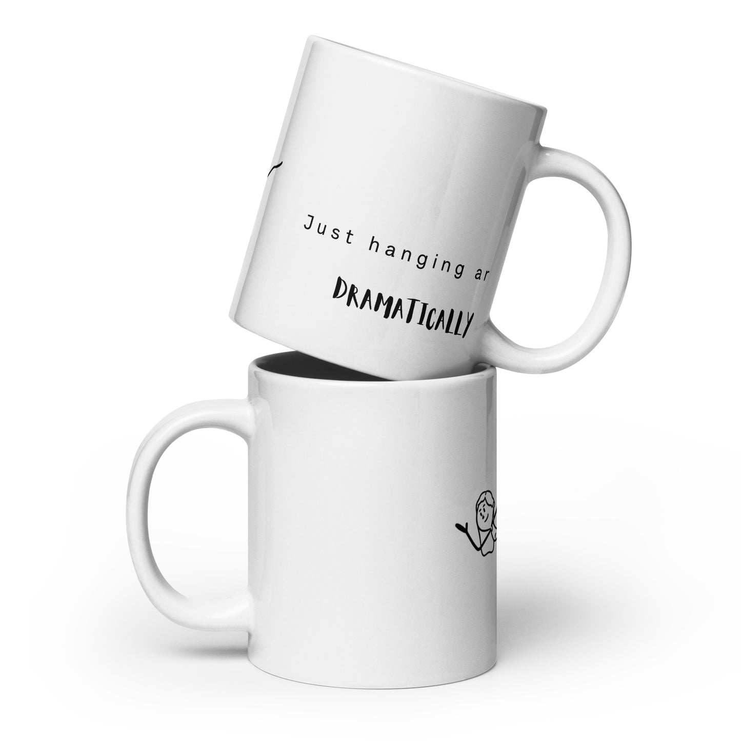 White glossy mug featuring striking pole dance design — ideal for dancers and fans.