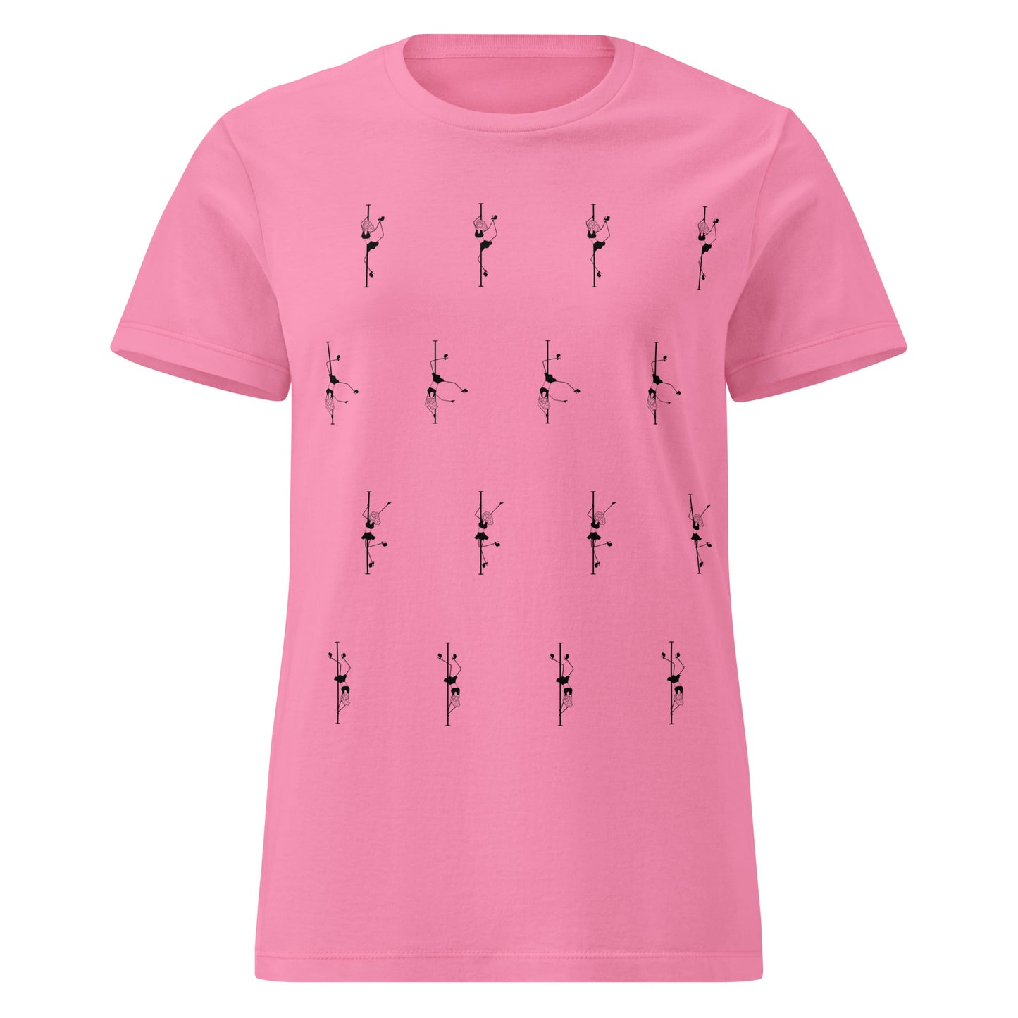 Women’s basic softstyle t-shirt featuring a pole dance graphic design, showcasing strength and elegance, perfect for pole dancers and fitness enthusiasts.
