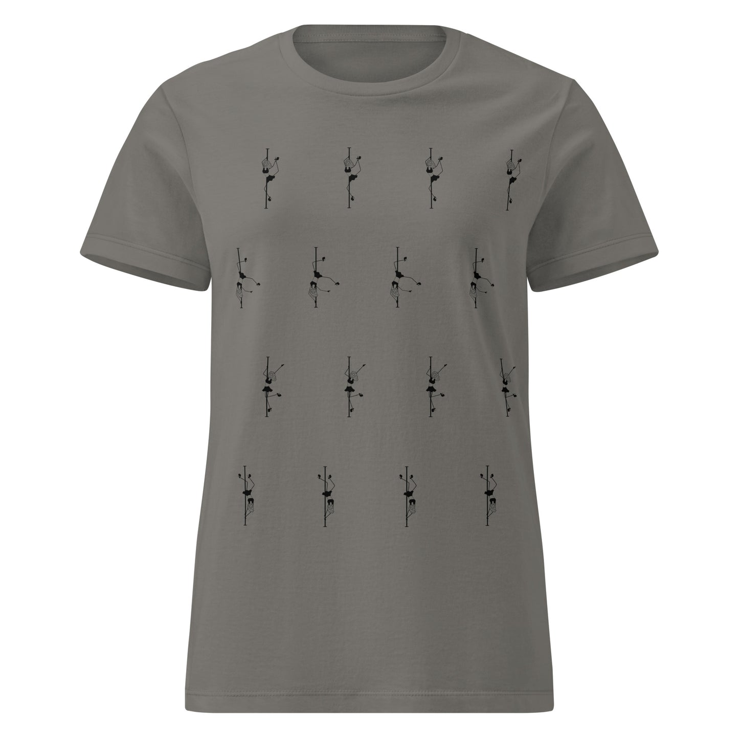 Women’s basic softstyle t-shirt featuring a pole dance graphic design, showcasing strength and elegance, perfect for pole dancers and fitness enthusiasts.