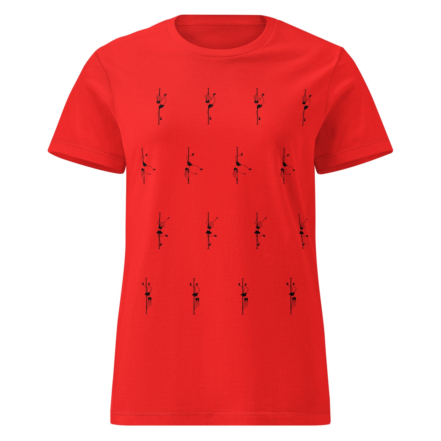 Women’s basic softstyle t-shirt featuring a pole dance graphic design, showcasing strength and elegance, perfect for pole dancers and fitness enthusiasts.