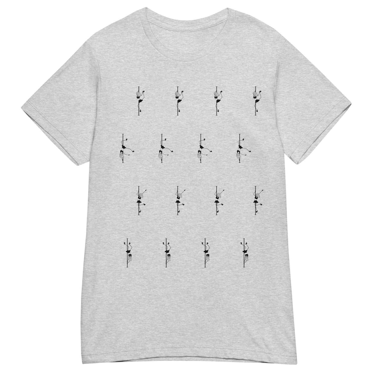 Women’s basic softstyle t-shirt featuring a pole dance graphic design, showcasing strength and elegance, perfect for pole dancers and fitness enthusiasts.