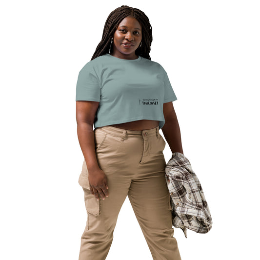 Stylish women’s crop top featuring a pole dance design, perfect for workouts, studio sessions, or casual wear for pole dance lovers.
